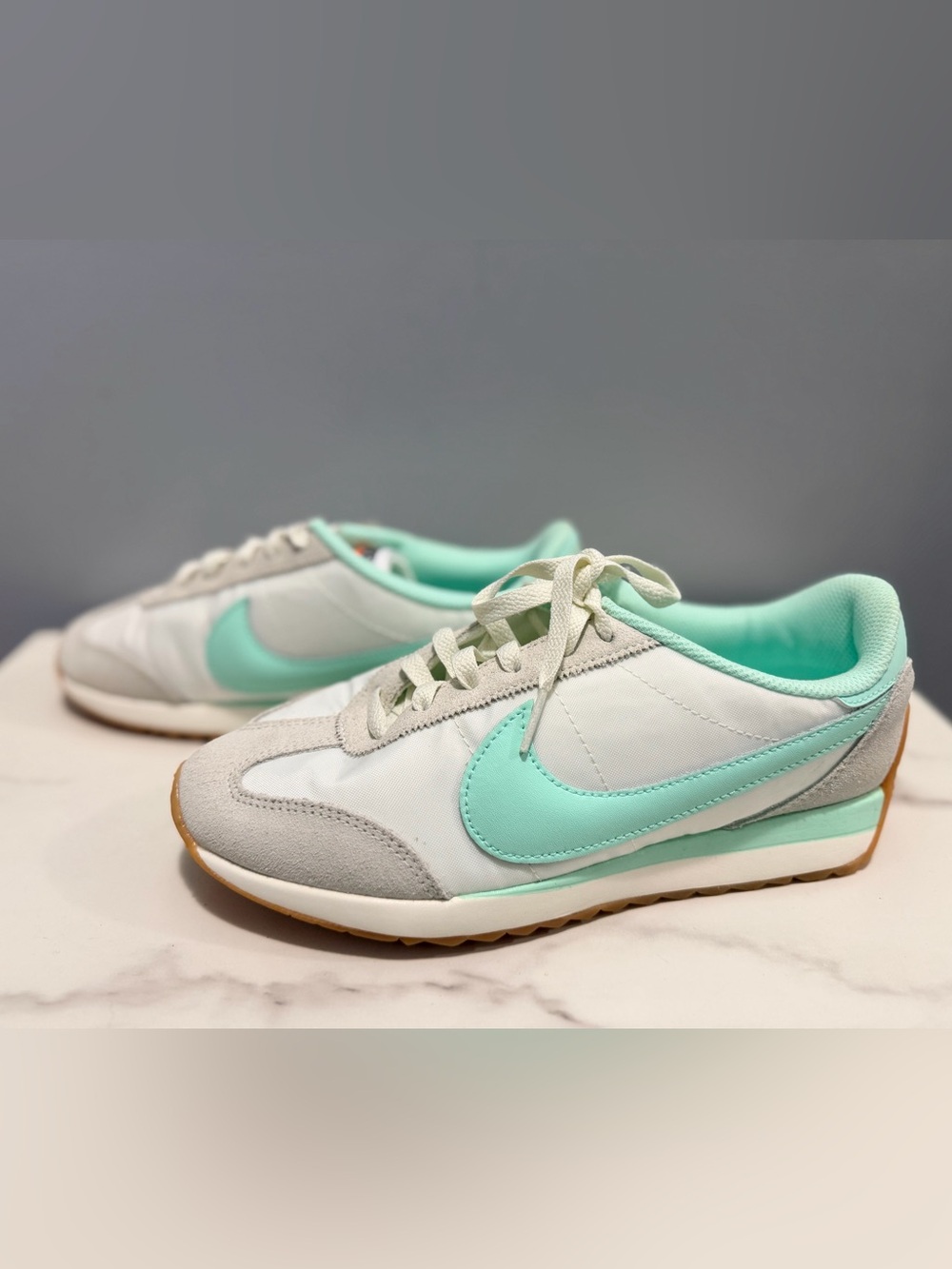 Nike 7 Women's Retro Runner Sneakers in Mint Green and Light Gray
